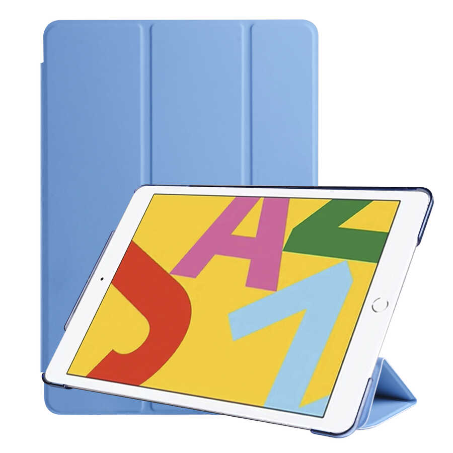 Apple iPad 10.2 2021 (9.Nesil) Zore Smart Cover Standlı 1-1 Kılıf - Mavi