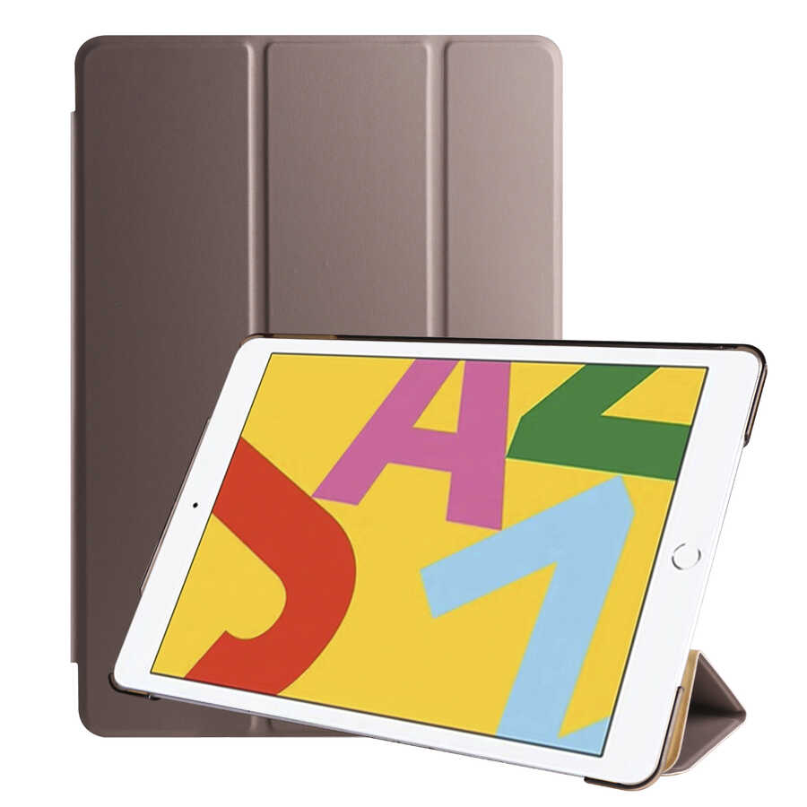 Apple iPad 10.2 2021 (9.Nesil) Zore Smart Cover Standlı 1-1 Kılıf - Gold