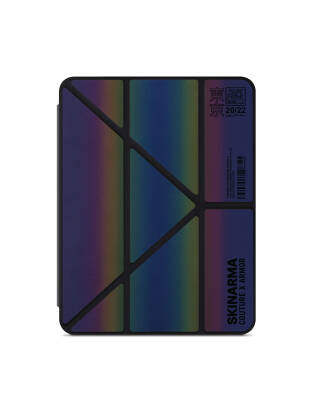 Apple iPad 10.2 2021 (9th Generation) Case SkinArma Holographic Design Leather Look Kira Kobai Cover with Stand - Skinarma