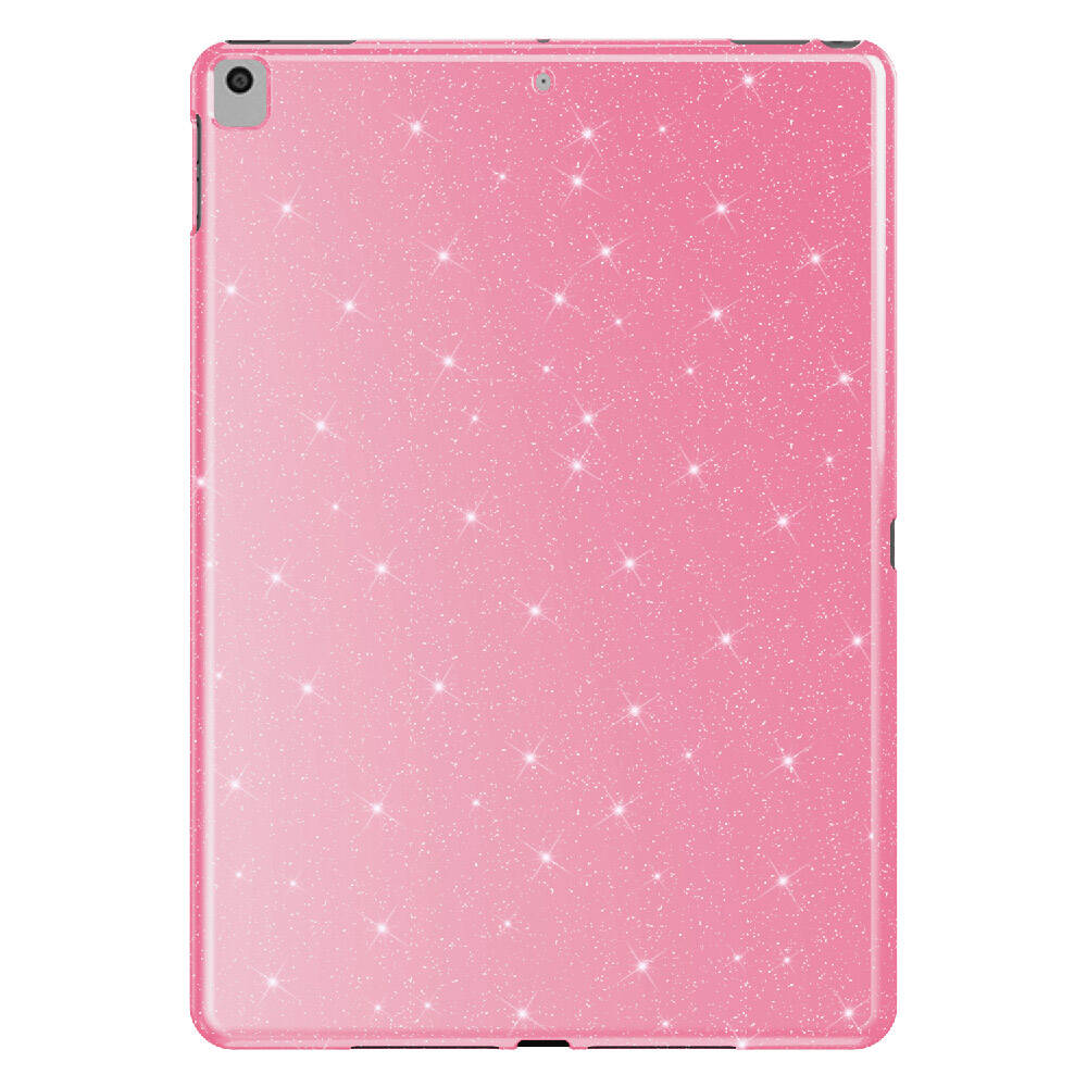 Apple iPad 10.2 (8 Nesil) Simli Parlak Görünümlü Uyumlu NXXA Tablet Koton Kılıf-Pembe