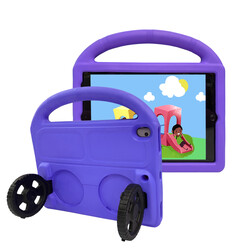 Apple iPad 10.2 (9.Nesil) Zore Wheel Car Tekerlek Standlı Tablet Eva Silikon Kılıf - Zore