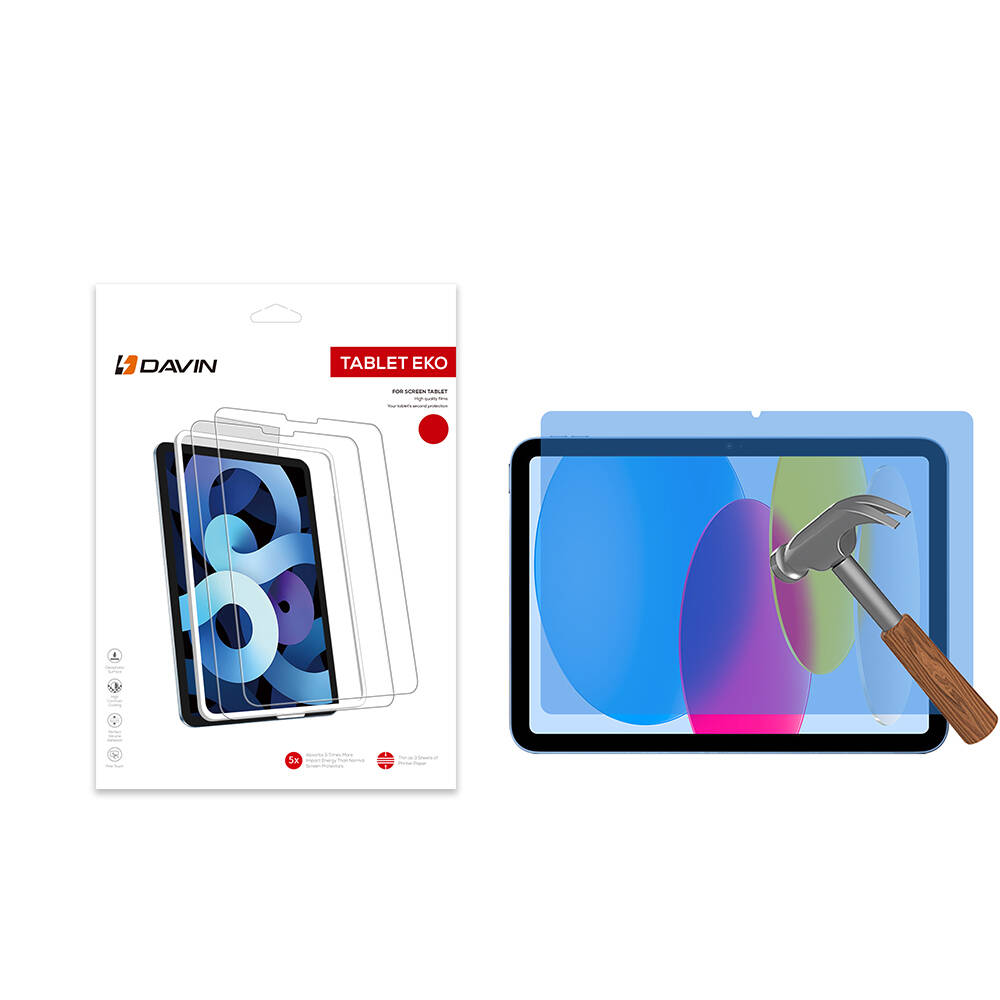 iPad 10.9 2022 (10.Nesil) Uyumlu Davin Tablet Nano Ekran Koruyucu-Şeffaf