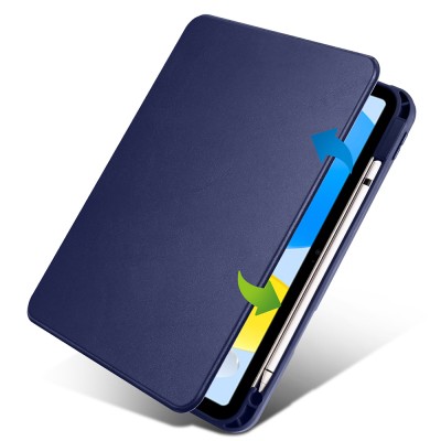 Apple iPad 10.9 2022 (10.Nesil) Kılıf Zore Termik Kalem Bölmeli Dönebilen Standlı Kılıf - 16