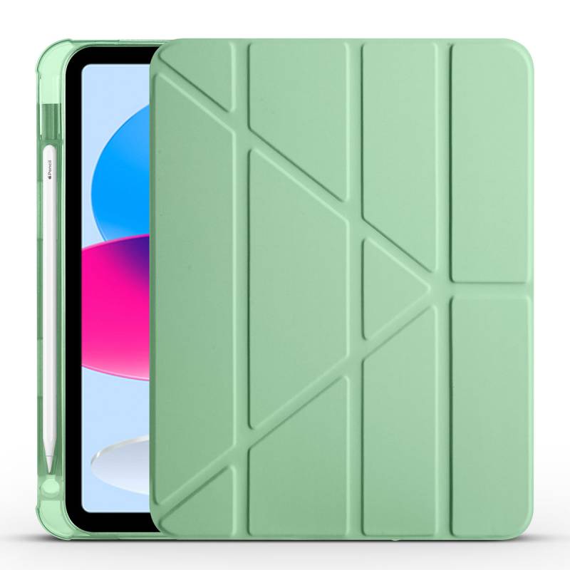 Apple iPad 10.9 2022 (10.Nesil) Kılıf Zore Tri Folding Kalem Bölmeli Standlı Kılıf - 1