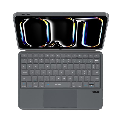 Apple iPad 10.9 2022 (10.Nesil) Wiwu MK-005 Combo 3in1 Kalem Bölmeli Klavyeli Standlı Kılıf - 3