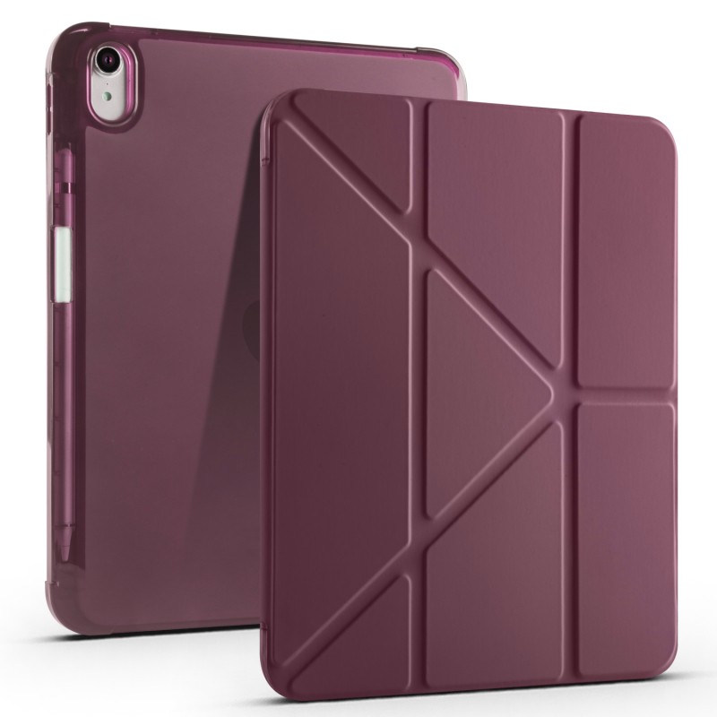 Apple iPad 10.9 2022 (10th Generation) Case Zore Tri Folding Stand Case with Pen Compartment - 9