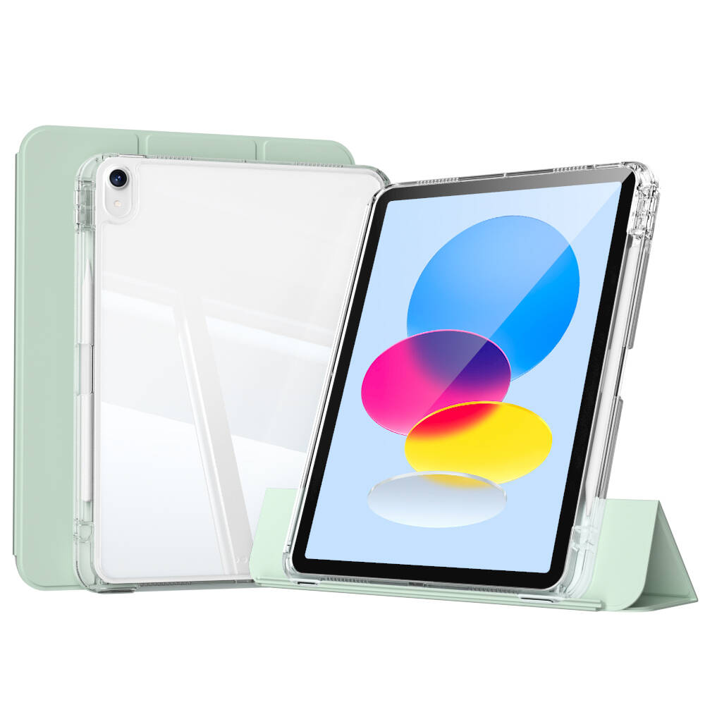 iPad 11.Nesil 2025 Kılıf Magnetik Ayrılabilen Airbagli NXXA Sliding Tablet Kılıfı - Açık Yeşil