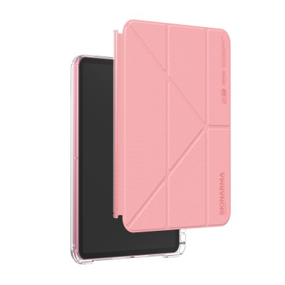 Apple iPad 11.Nesil 2025 Kılıf Skinarma Kalemlikli Arkası Şeffaf Standlı Magnetik Zeta Kılıf - 12