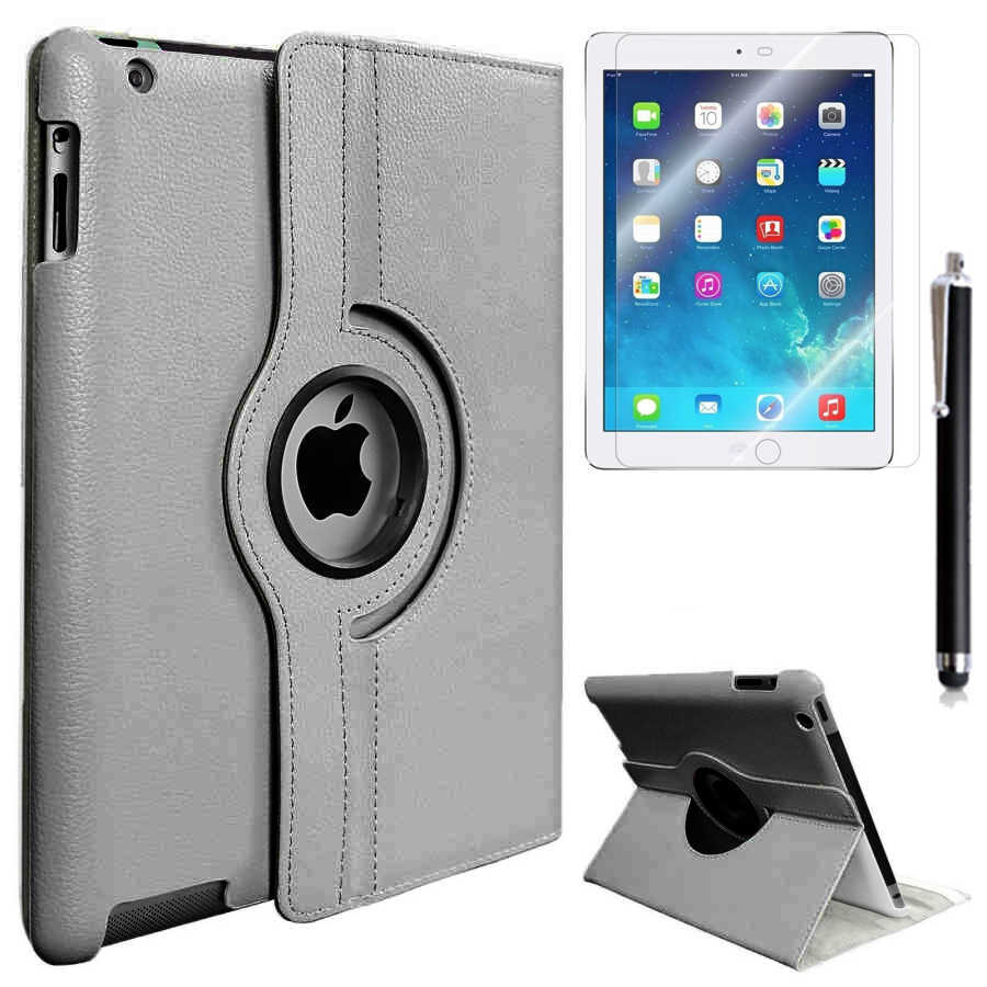 Apple iPad 2 3 4 Zore Dönebilen Standlı Kılıf - Gri
