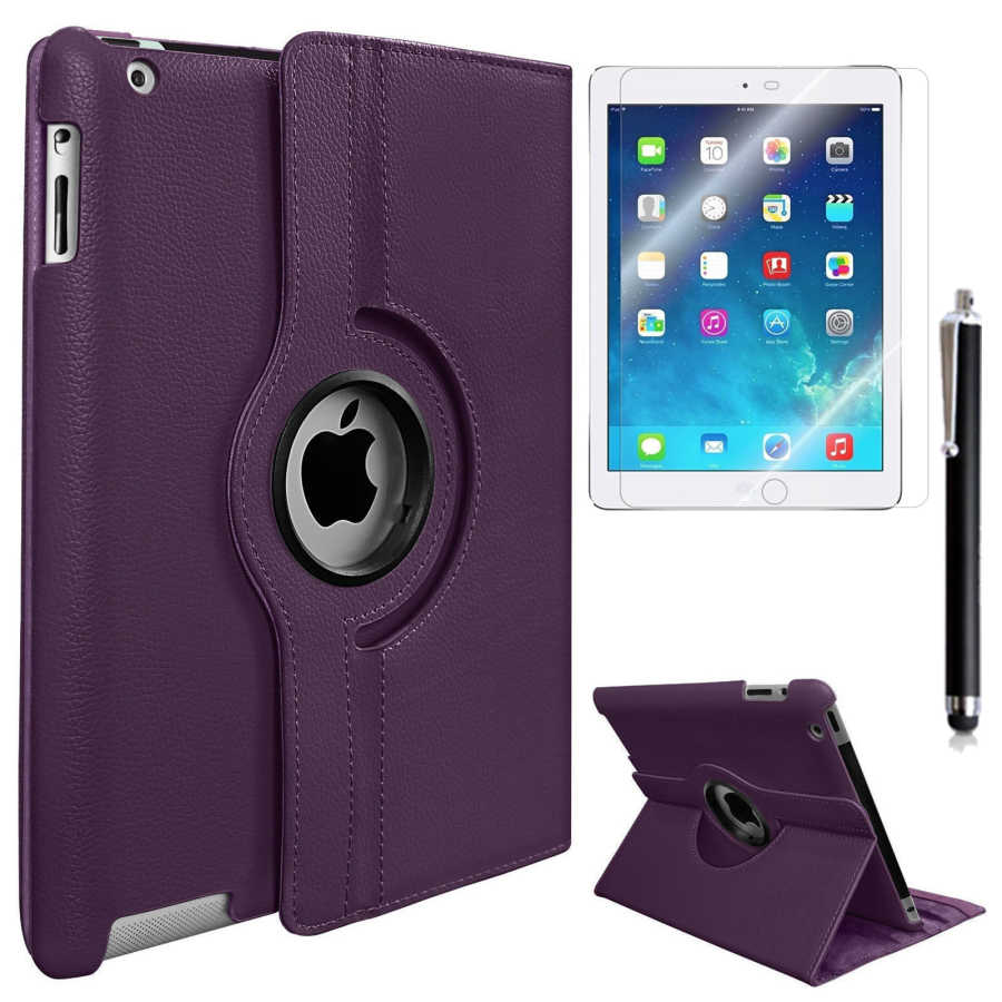 Apple iPad 2 3 4 Zore Dönebilen Standlı Kılıf - Mor