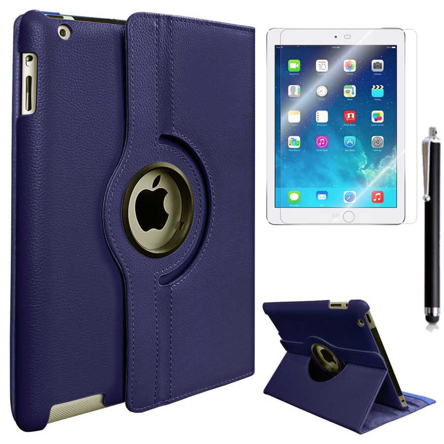 Apple iPad 2 3 4 Zore Dönebilen Standlı Kılıf - Lacivert