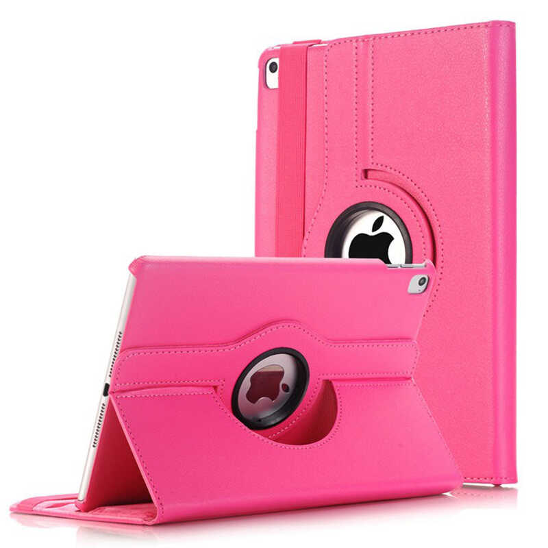 Apple iPad 9.7 2018 (6.Nesil) Zore Dönebilen Standlı Kılıf - Pembe Koyu