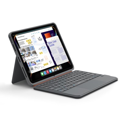 Apple iPad Air 10.9 2020 (4.Nesil) Wiwu MK-005 Combo 3in1 Kalem Bölmeli Klavyeli Standlı Kılıf - 9