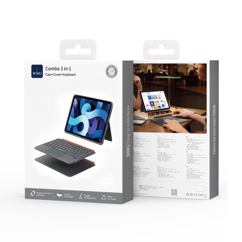 Apple iPad Air 10.9 2020 (4th Generation) Wiwu MK-005 Combo 3-in-1 Case with Stylus Holder, Keyboard and Stand - 8