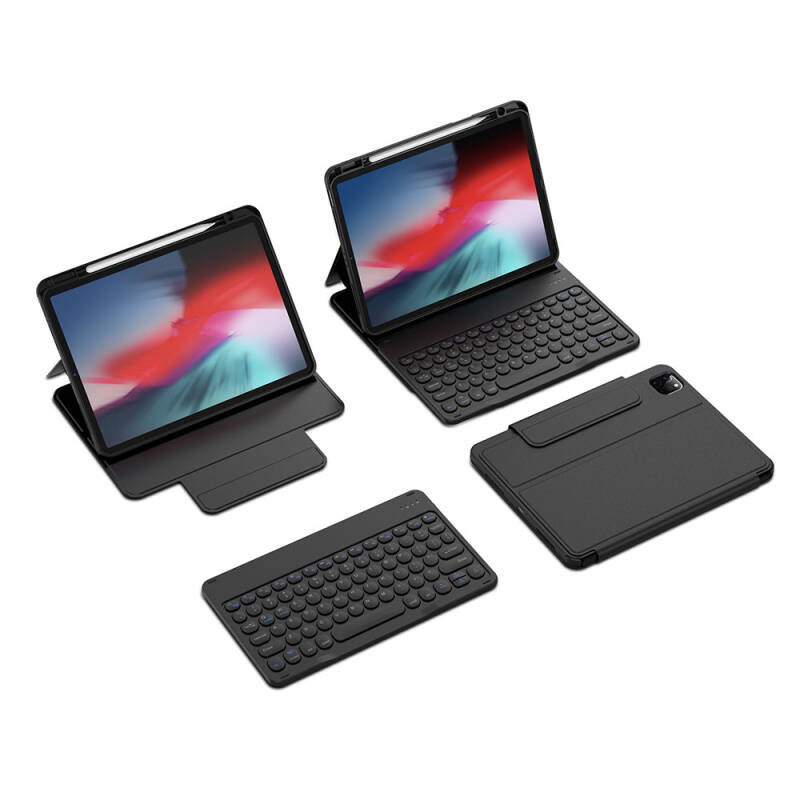 Apple iPad Air 10.9 2020 (4th Generation) Wiwu Protective Hidden Pen Compartment Keyboard Case - 5