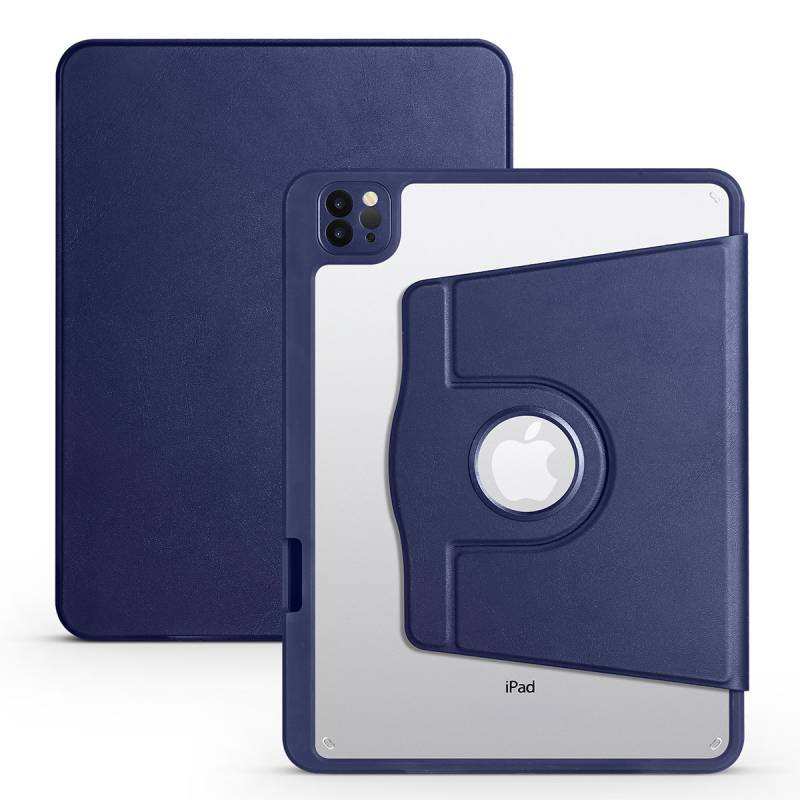 Apple iPad Air 10.9 2022 (5.Nesil) Kılıf Zore Termik Kalem Bölmeli Dönebilen Standlı Kılıf - 10