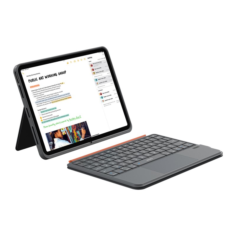 Apple iPad Air 10.9 2022 (5.Nesil) Wiwu MK-005 Combo 3in1 Kalem Bölmeli Klavyeli Standlı Kılıf - 8