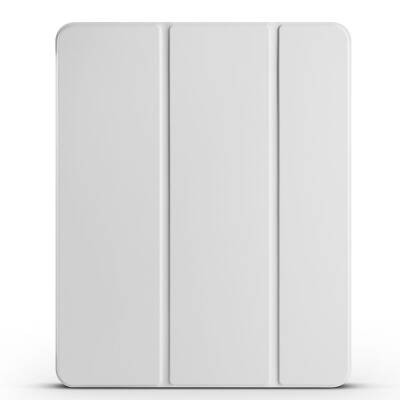 Apple iPad Air 10.9 2022 (5.Nesil) Zore Smart Cover Kalem Bölmeli Standlı 1-1 Kılıf Gri