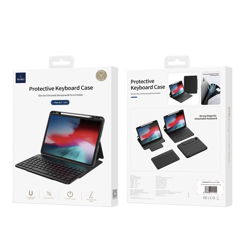 Apple iPad Air 10.9 2022 (5th Generation) Wiwu Protective Hidden Pen Compartment Keyboard Case - 6