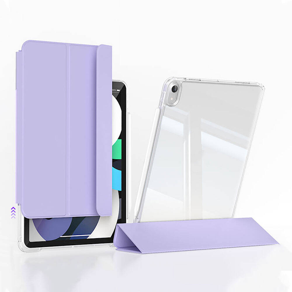 ​Apple iPad Air 11 2024 Kılıf Magnetik Ayrılabilen AirBagli Uyumlu NXXA Sliding Tablet Kılıfı-Lavender