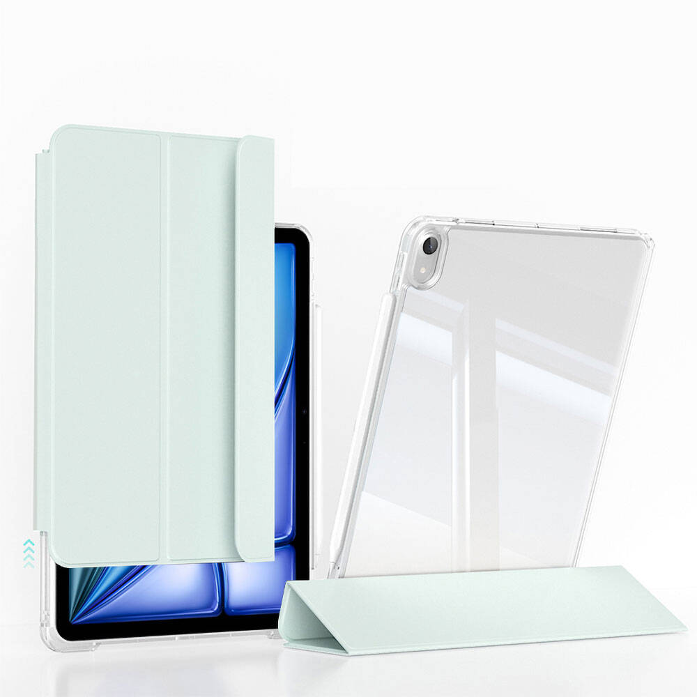 ​Apple iPad Air 11 2024 Kılıf Magnetik Ayrılabilen AirBagli Uyumlu NXXA Sliding Tablet Kılıfı-Açık Yeşil