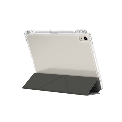 Apple iPad Air 11 2024 Kılıf Skinarma Kalemlikli Arkası Şeffaf Standlı Magnetik Zeta Kılıf - 7