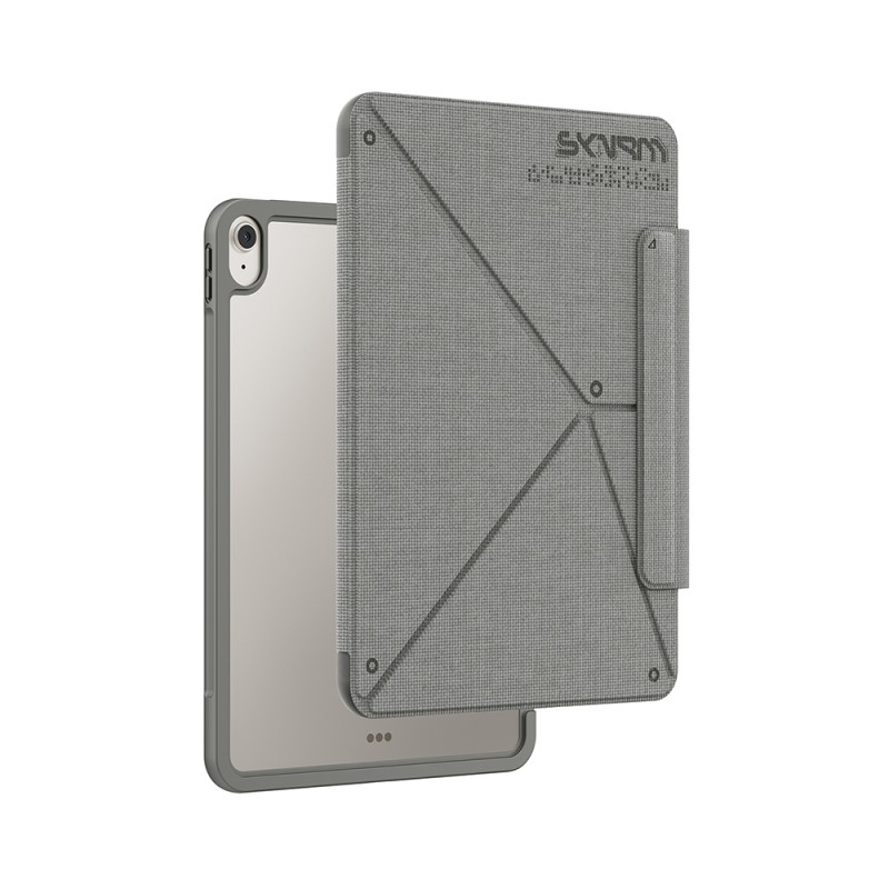 Apple iPad Air 11 2024 Kılıf Skinarma Kalemlikli Dokulu Tasarım Standlı Magnetik Trilon Kılıf - 3