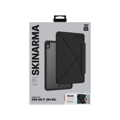 Apple iPad Air 11 2024 Kılıf Skinarma Kalemlikli Dokulu Tasarım Standlı Magnetik Trilon Kılıf - 15
