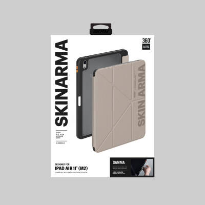 Apple iPad Air 11 2025 M3 Case SkinArma Embossed Print Design 360 Full Protection Transparent Back Stand Gamma Case - 13