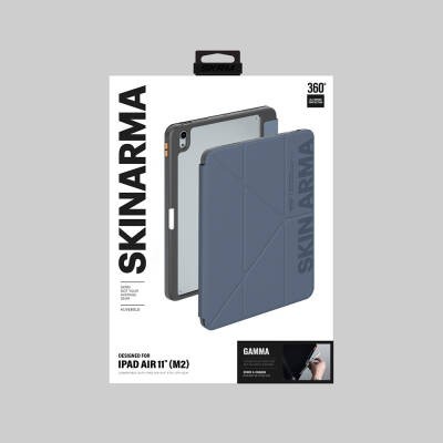 Apple iPad Air 11 2025 M3 Case SkinArma Embossed Print Design 360 Full Protection Transparent Back Stand Gamma Case - 17