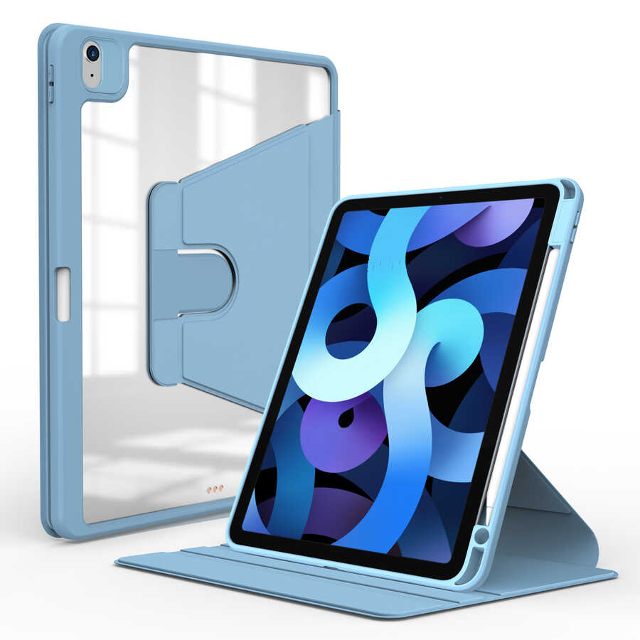 Apple iPad Air 11 2025 M3 Kılıf Zore Nayn Dönebilen Standlı Kılıf - Mavi Açık