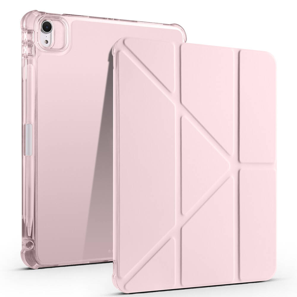 Apple iPad Air 11 2025 M3 Kılıf Zore Tri Folding Kalem Bölmeli Standlı Kılıf - Rose Gold