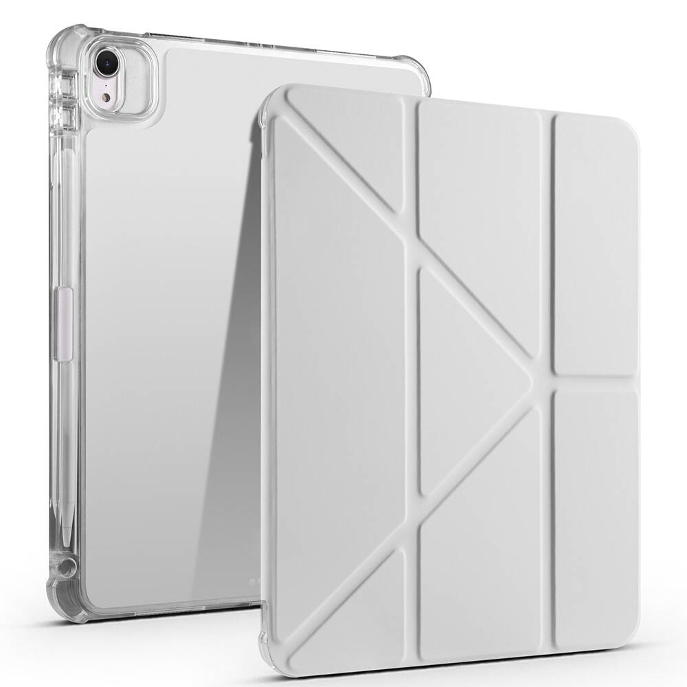 Apple iPad Air 11 2025 M3 Kılıf Zore Tri Folding Kalem Bölmeli Standlı Kılıf - Gri