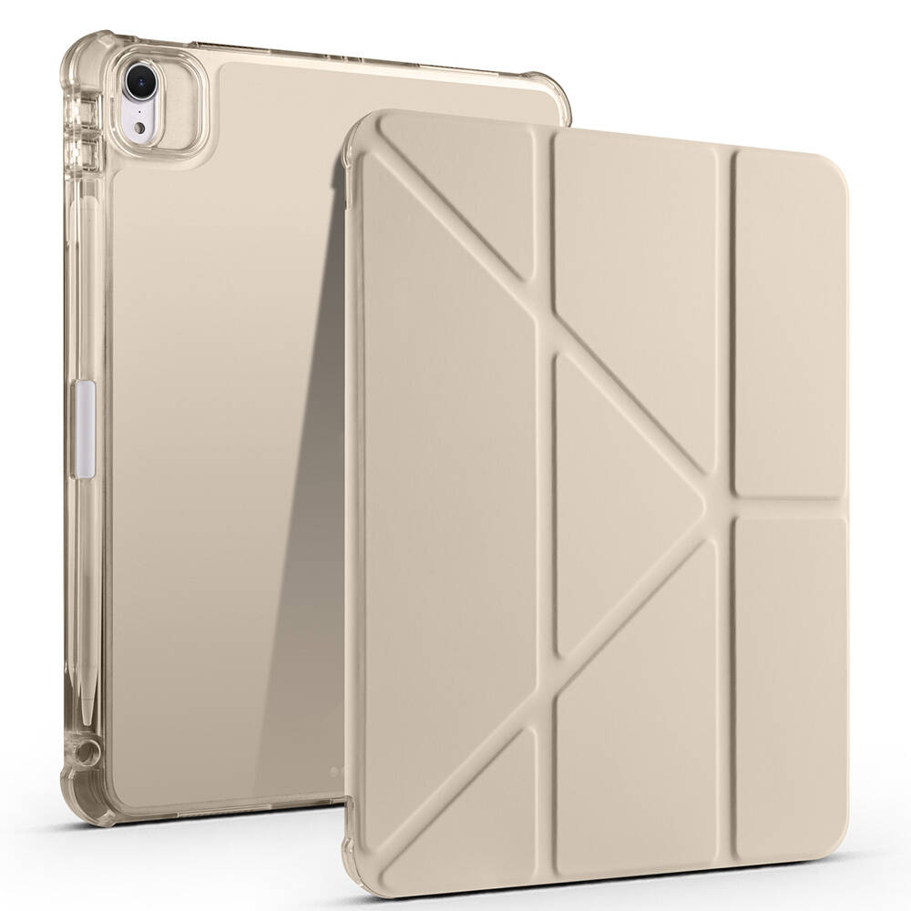 Apple iPad Air 11 2025 M3 Kılıf Zore Tri Folding Kalem Bölmeli Standlı Kılıf - Gold