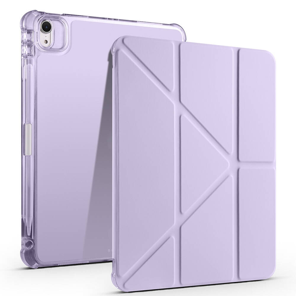 Apple iPad Air 11 2025 M3 Kılıf Zore Tri Folding Kalem Bölmeli Standlı Kılıf - Lila