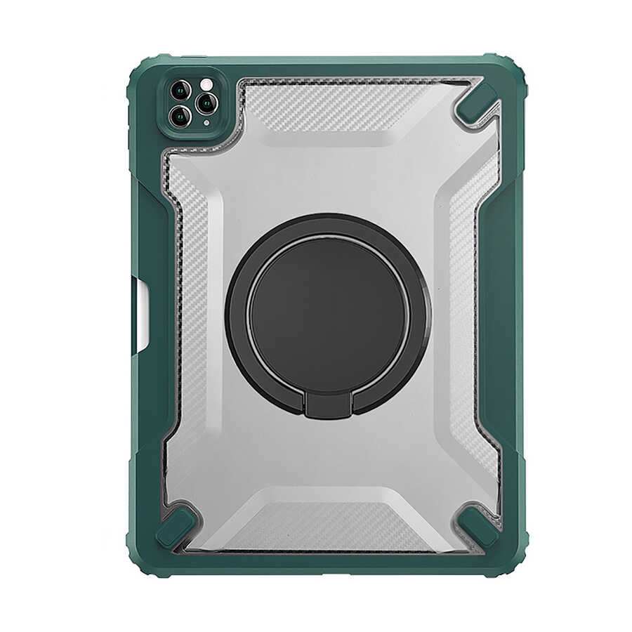 Apple iPad Air 11 2025 M3 Wiwu Mecha Dönebilen Standlı Tablet Kılıfı - Yeşil