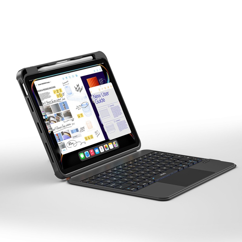 Apple iPad Air 11 2025 M3 Wiwu MK-007 Combo Pro Case with Pencil Holder and Keyboard Stand - 8