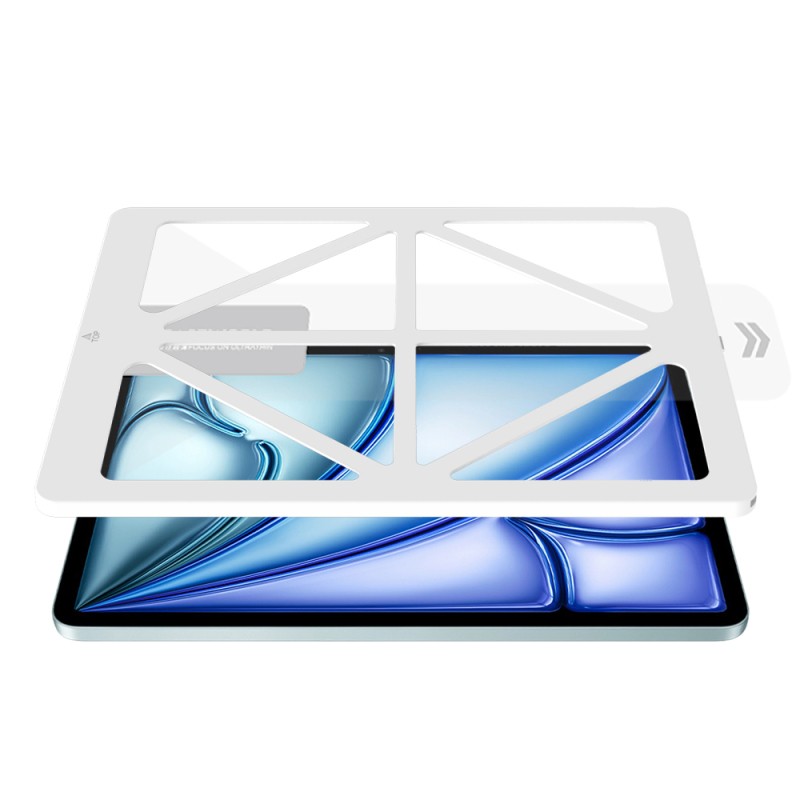 Apple iPad Air 13 2024 CaseWorld Steel Shield Serisi Temperli Cam Ekran Koruyucu + Uygulama Aparatı - 5