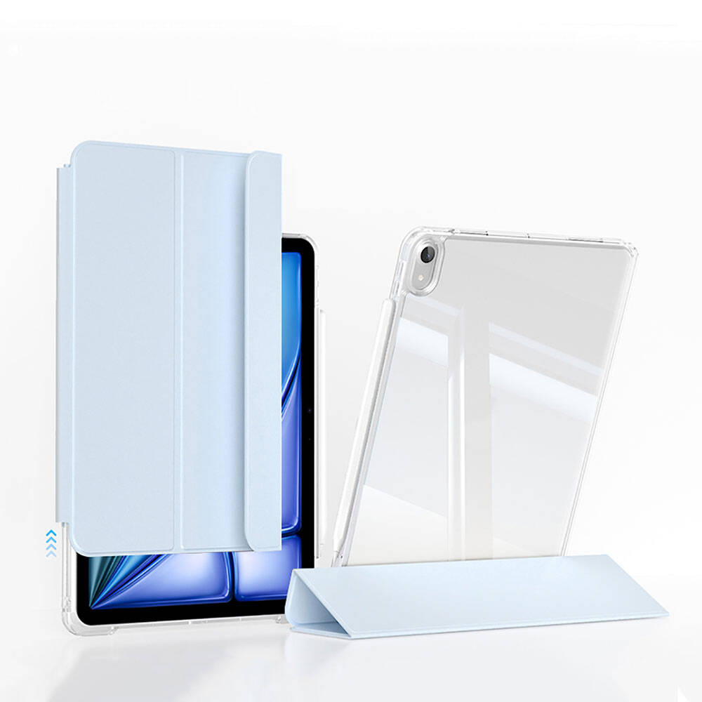 ​Apple iPad Air 13 2024 Kılıf Magnetik Ayrılabilen AirBagli Uyumlu NXXA Sliding Tablet Kılıfı-Mavi Açık