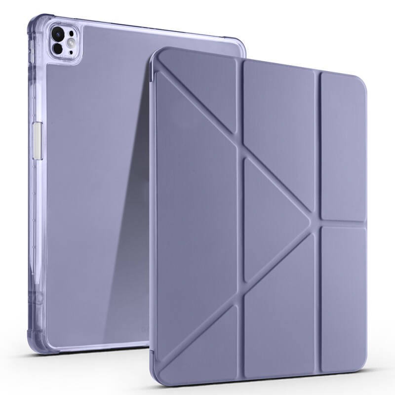 Apple iPad Air 13 2024 Kılıf Zore Tri Folding Kalem Bölmeli Standlı Kılıf - 13