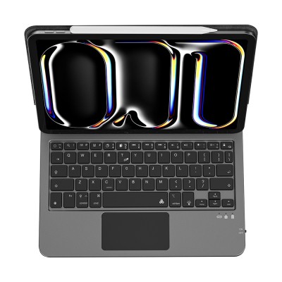 Apple iPad Air 13 2024 Wiwu MK-003 Gizli Kalem Bölmeli Klavyeli Standlı Kılıf - 4