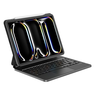 Apple iPad Air 13 2024 Wiwu MK-003 Gizli Kalem Bölmeli Klavyeli Standlı Kılıf - 6