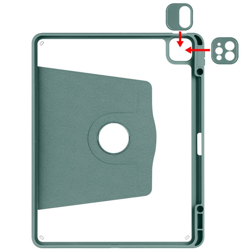 Apple iPad Air 13 2025 M3 Case Zore Thermal Pen Compartment Rotatable Stand Case - 13