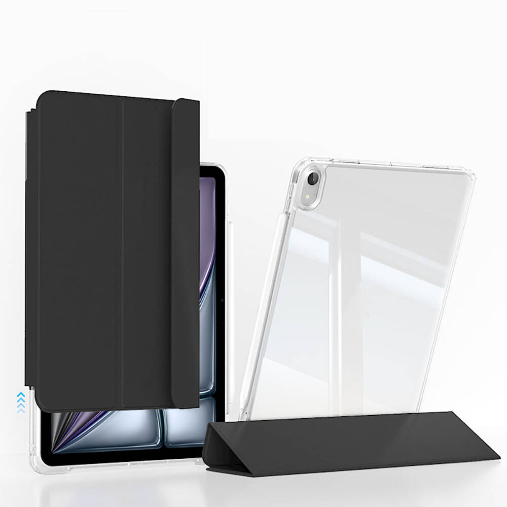 iPad Air 13 2025 M3 Kılıf Magnetik Ayrılabilen Airbagli NXXA Sliding Tablet Kılıfı - Siyah