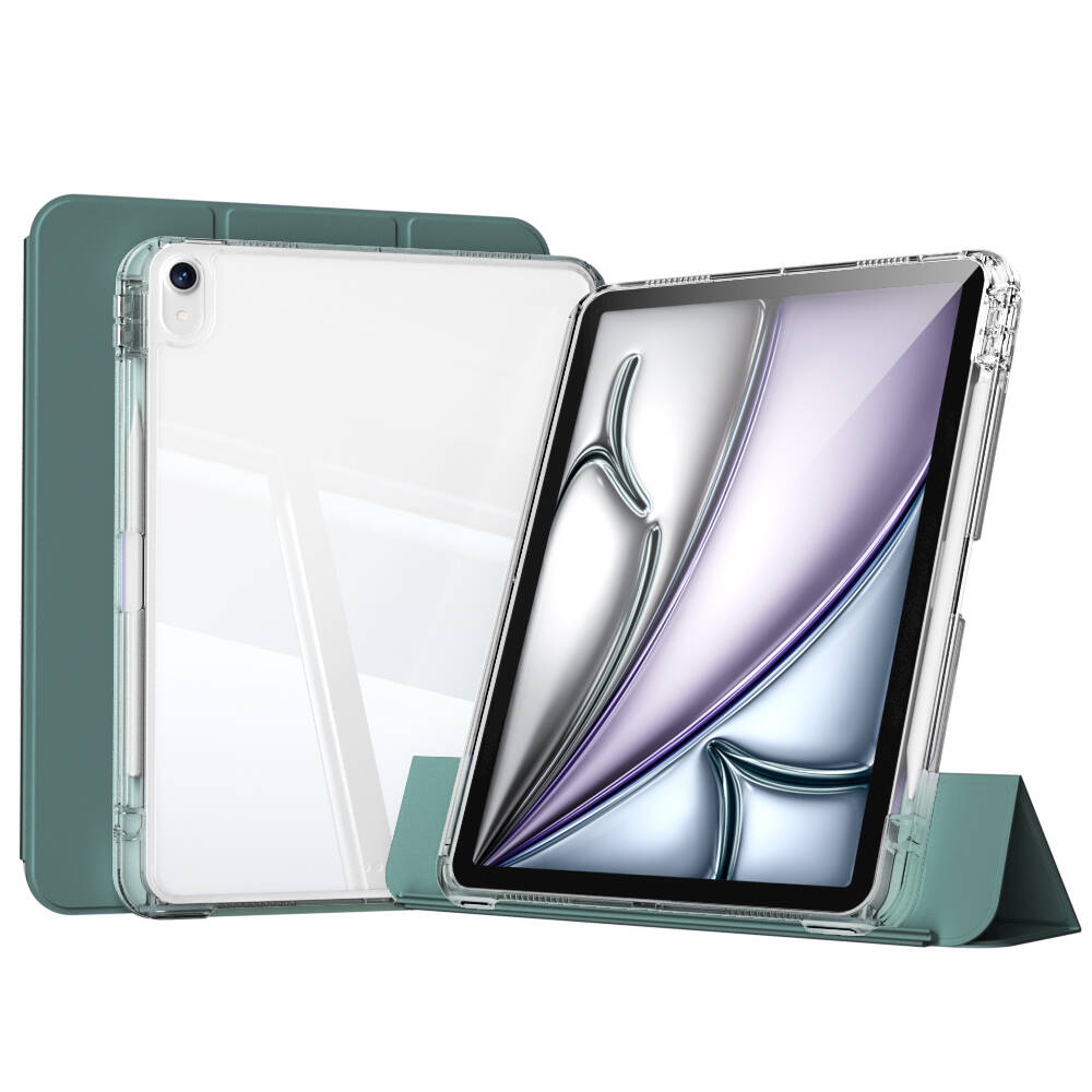 iPad Air 13 2025 M3 Kılıf Magnetik Ayrılabilen Airbagli NXXA Sliding Tablet Kılıfı - Koyu Yeşil