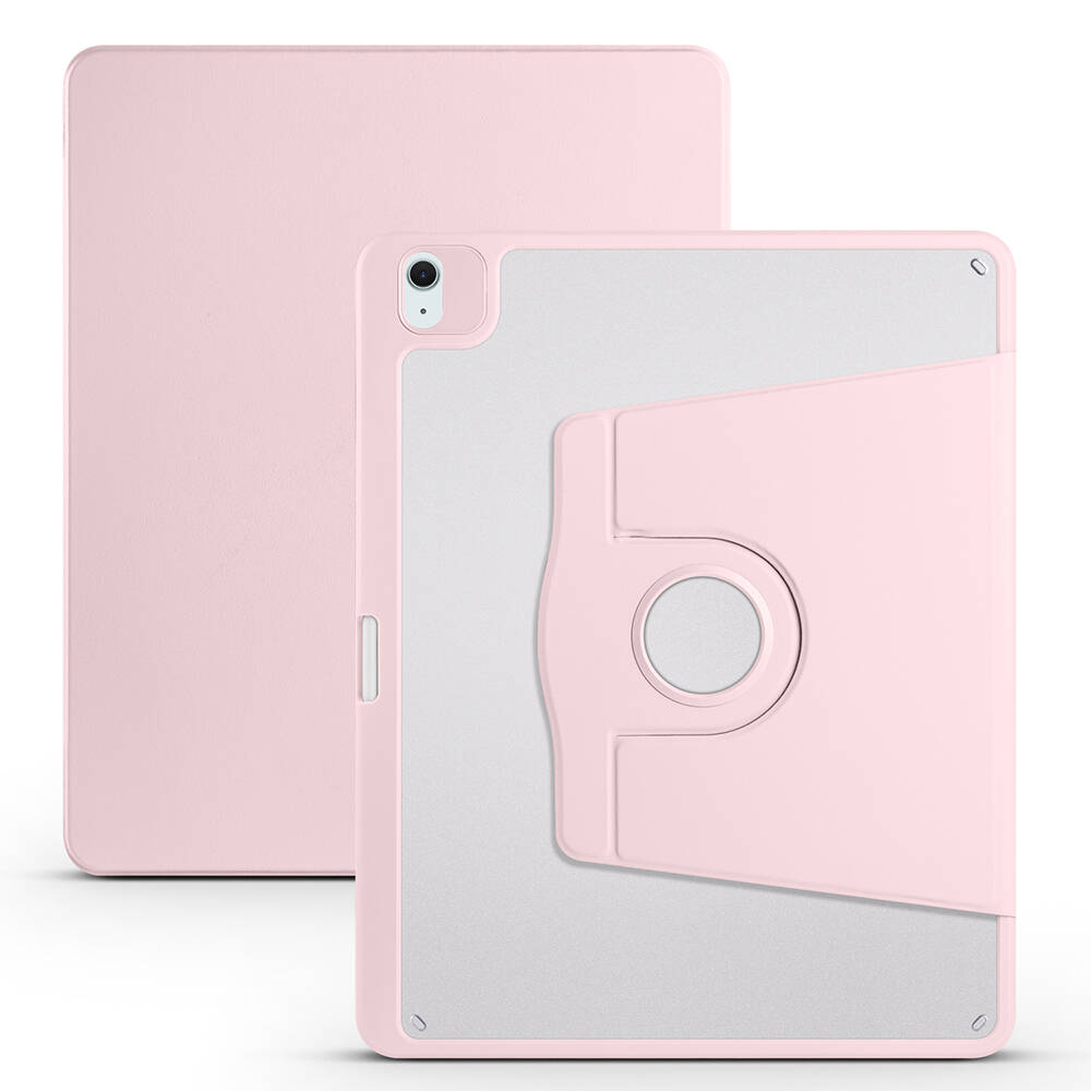 iPad Air 13 2025 M3 Kılıf NXXA Termik Kalem Bölmeli Dönebilen Standlı Kılıf - Pembe