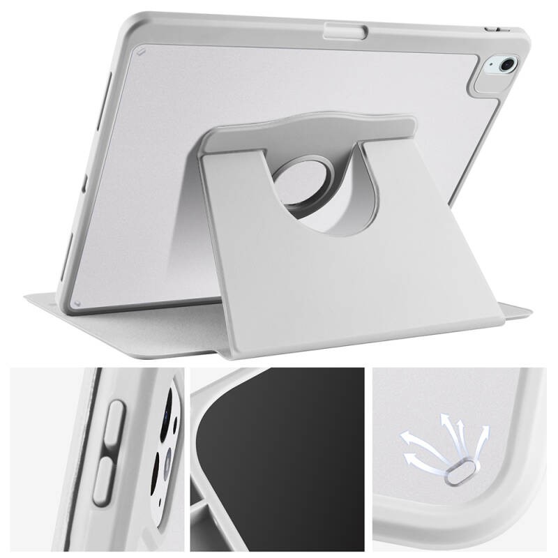Apple iPad Air 13 2025 M3 Kılıf Zore Termik Kalem Bölmeli Dönebilen Standlı Kılıf - 15
