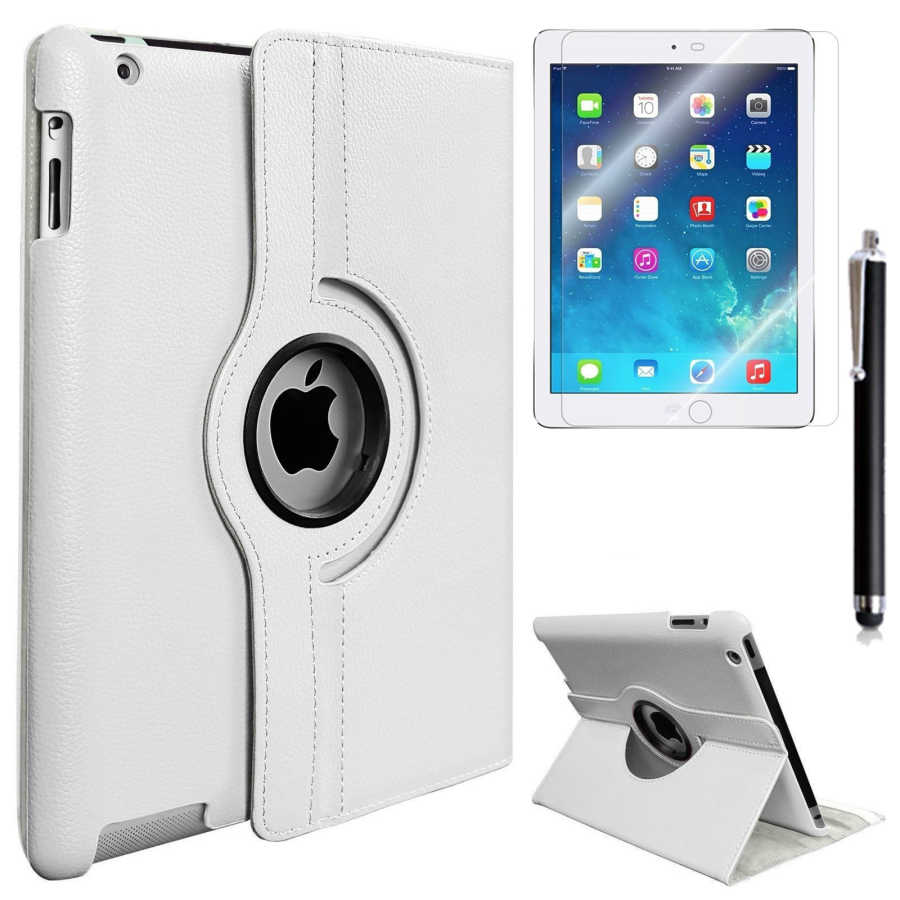 Apple iPad Mini 2 3 Zore Dönebilen Standlı Kılıf - Beyaz