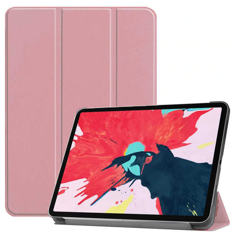 Apple iPad Pro 11 2020 (2.Nesil) Zore Smart Cover Standlı 1-1 Kılıf - Rose Gold