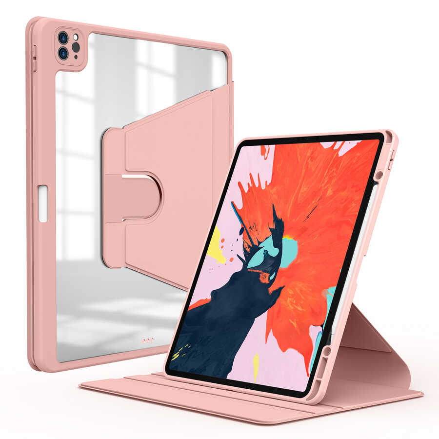 Apple iPad Pro 11 2022 M2 Kılıf Zore Nayn Dönebilen Standlı Kılıf - Pembe